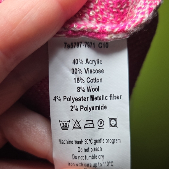 Summum Pink and Cream Patterned Women's Sweater - Picture 11 of 11